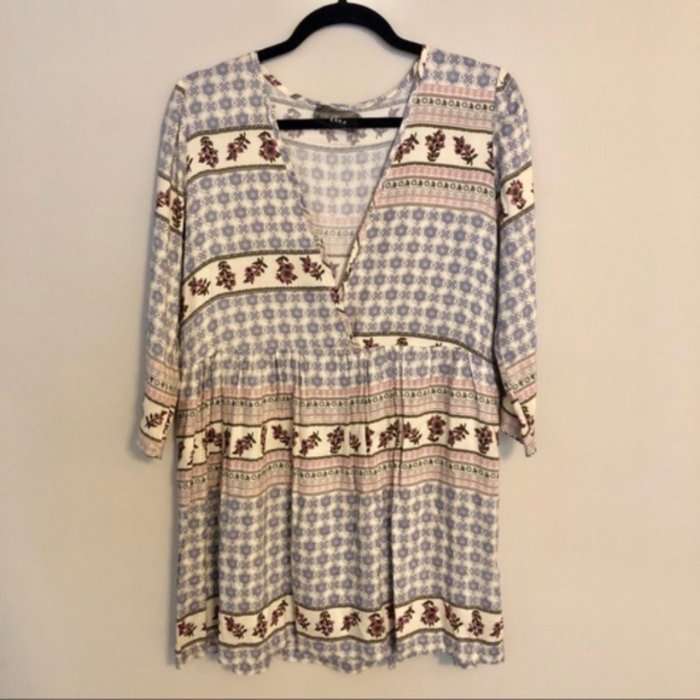 For Sienna Deep V Floral Babydoll Dress